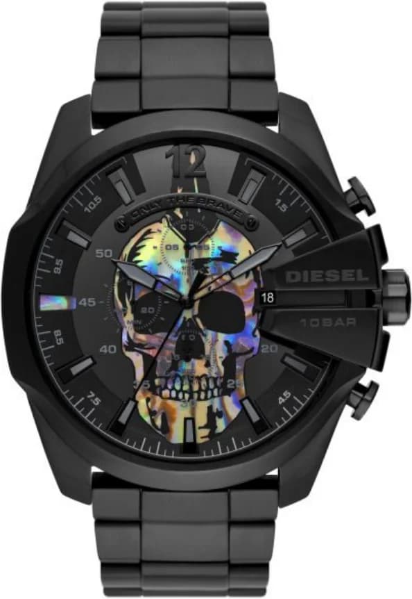 Montre Diesel DZ4582 Mega Chief Skull Rainbow en Acier Noir