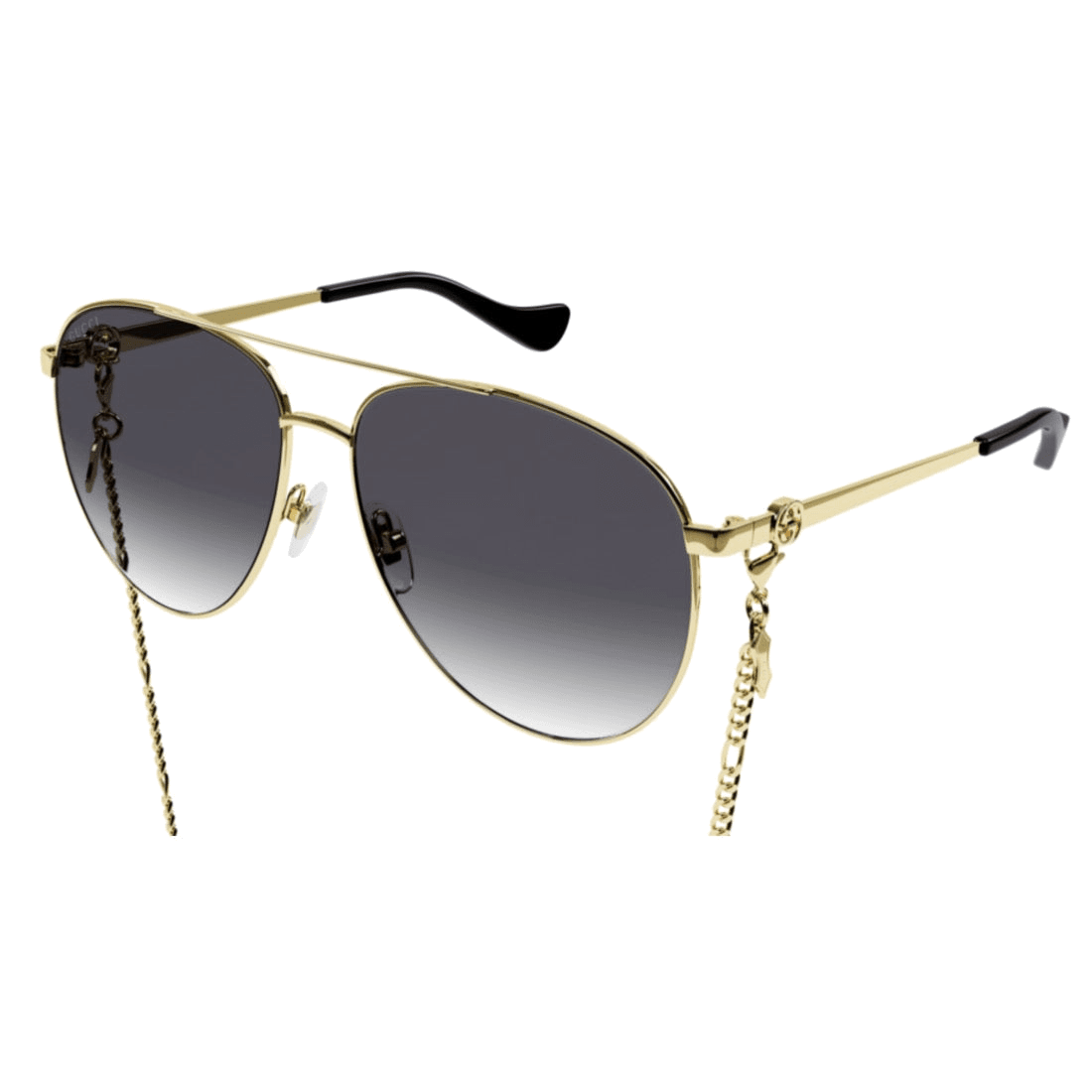 Lunettes de soleil Gucci GG1088S forme pilote en métal