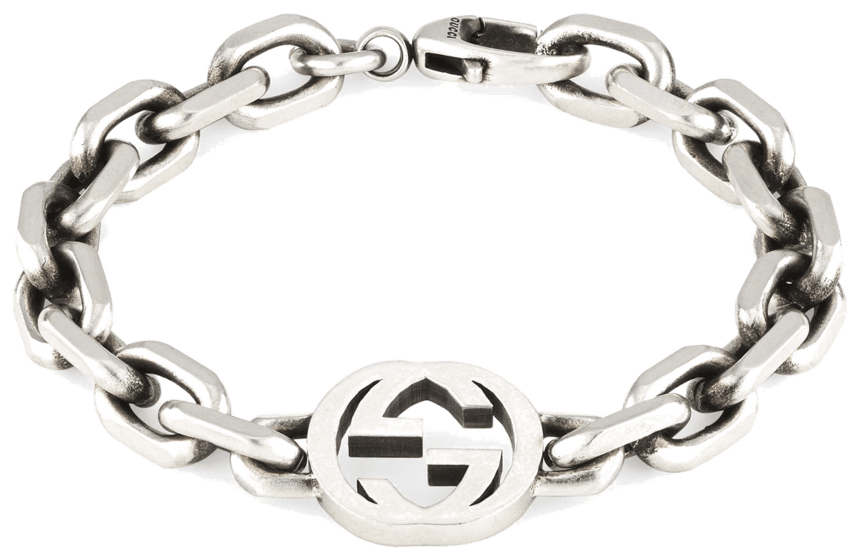 Bracelet Gucci en argent à logo GG entrelacé