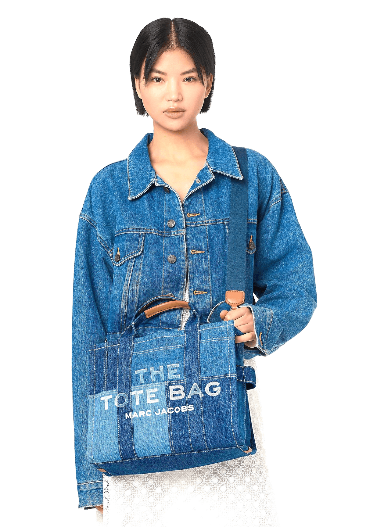 Sac à main Marc Jacobs The Medium Tote Bag Denim en toile vue 2