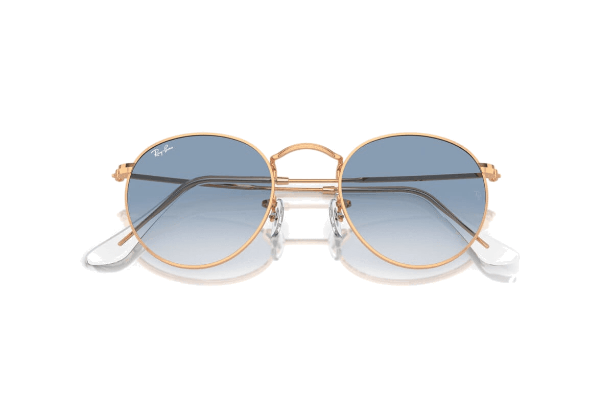 Lunettes de soleil Ray-Ban Round Metal RB3447 9202/3F Rondes dorés or rose vue 2