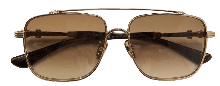 Lunettes de soleil Chrome Hearts CBEATH II forme carée en métal vue 2