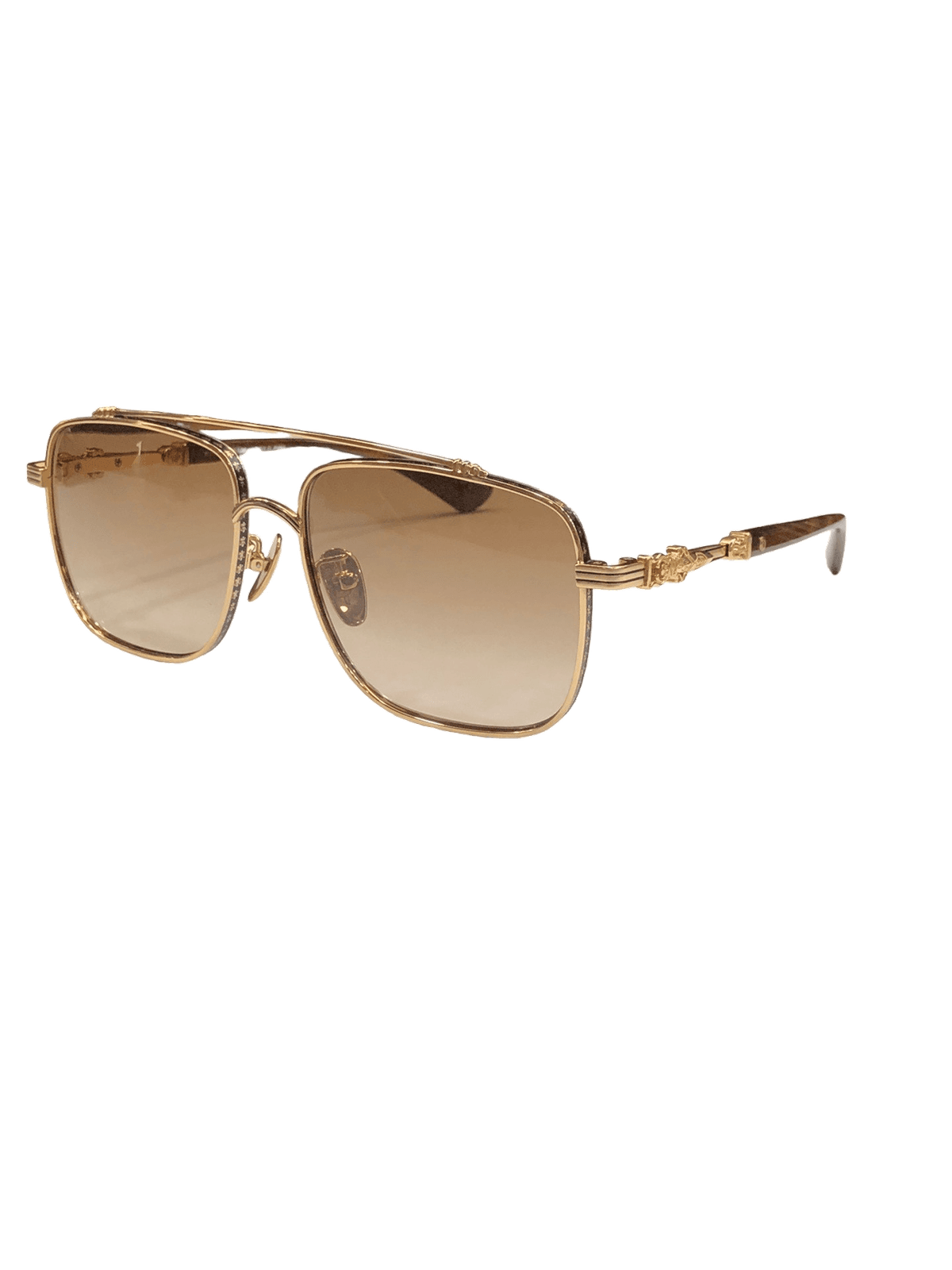 Lunettes de soleil Chrome Hearts CBEATH II forme carée en métal vue 3