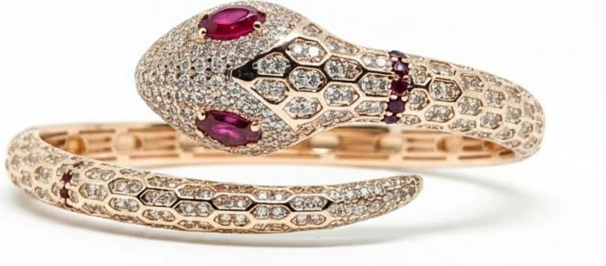 Bracelet Jonc Serpent APM Monaco Réf. 112409 - Plaqué Or Rose Unisexe
