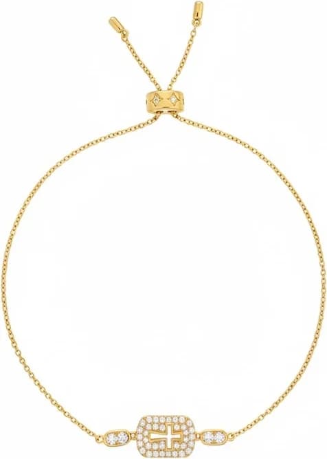 Bracelet ajustable APM Monaco 112413 en plaqué or avec croix et zirconiums pour femme