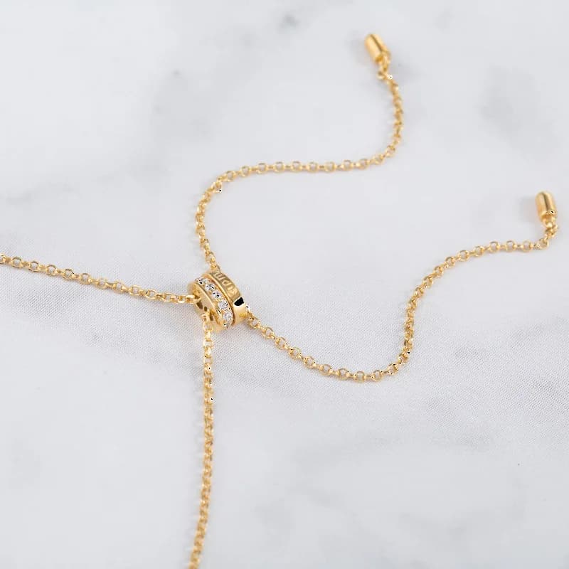 Collier ajustable femme APM Monaco Lune Multicolore plaqué or jaune - Réf. AC4943MY vue 3