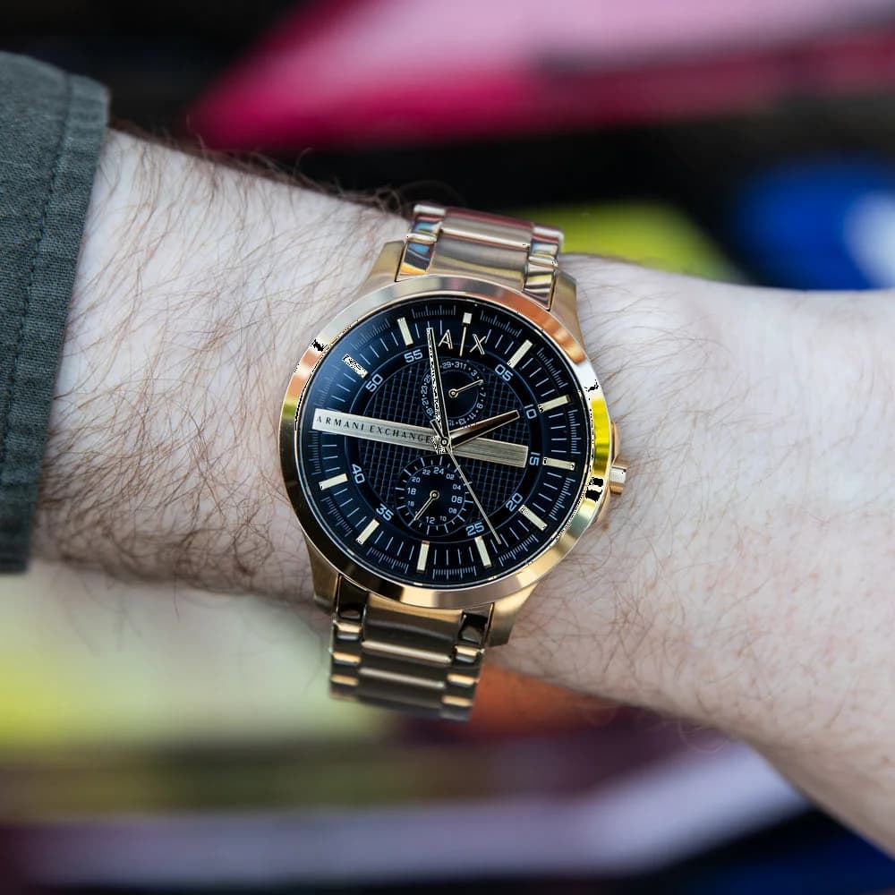 Montre Homme Armani Exchange AX2122 Chronographe Quartz Acier Doré Cadran Noir vue 5