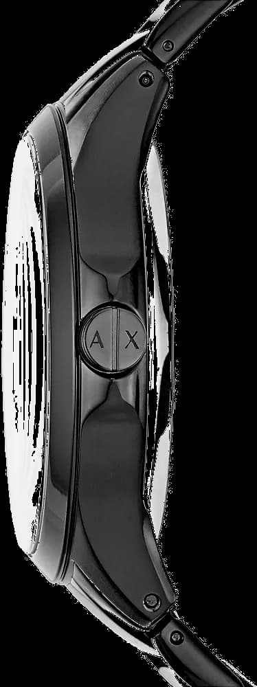 Attache bracelet Armani Exchange AX2189 en acier inoxydable noir avec fermoir déployant double sécurité