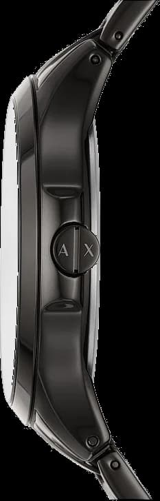 Attache bracelet Armani Exchange AX2413 en acier inoxydable IP noir avec fermoir déployant double sécurité
