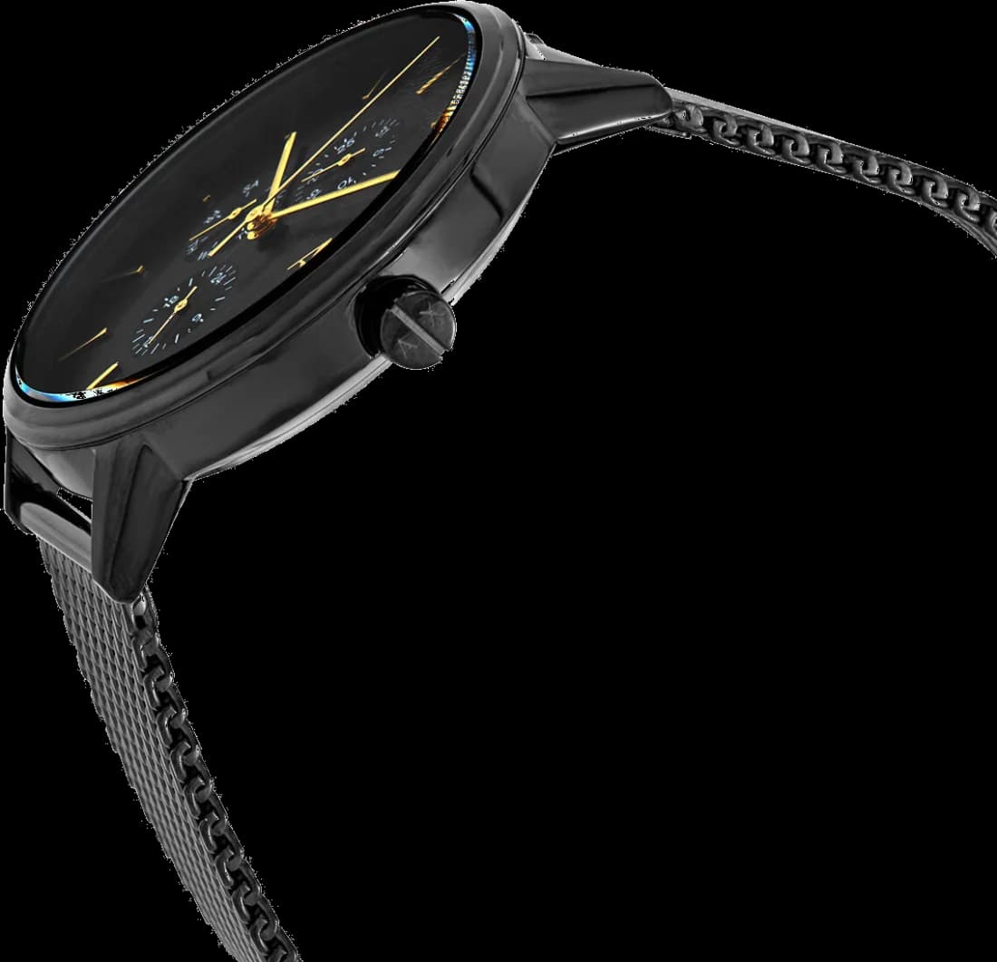 Visage cadran Armani Exchange AX2716 index appliqués polis, aiguilles dauphine, guichet date à 3h, lisibilité optimale
