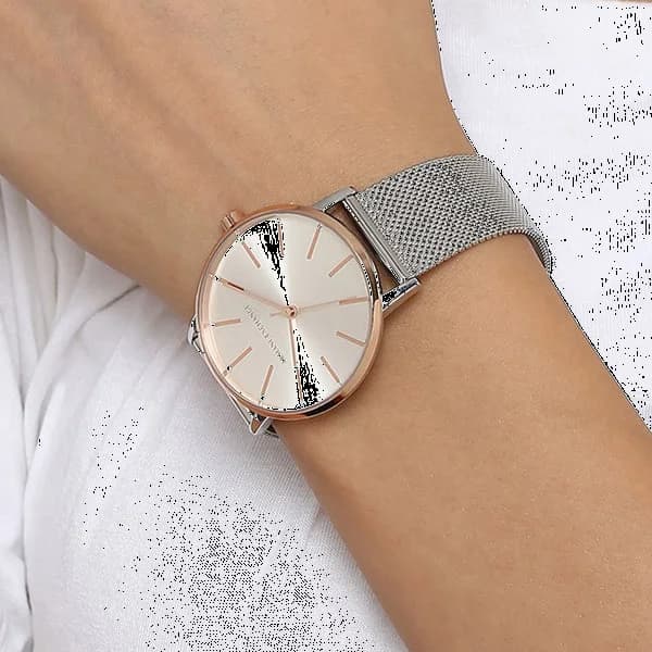 Montre Femme Armani Exchange AX5537 en acier argenté à maille milanaise vue 5