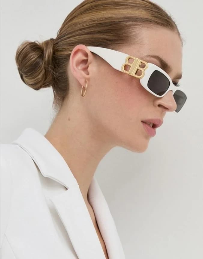 Lunettes de Soleil Balenciaga Everyday BB0096S - Monture rectangulaire pour Femme vue 6
