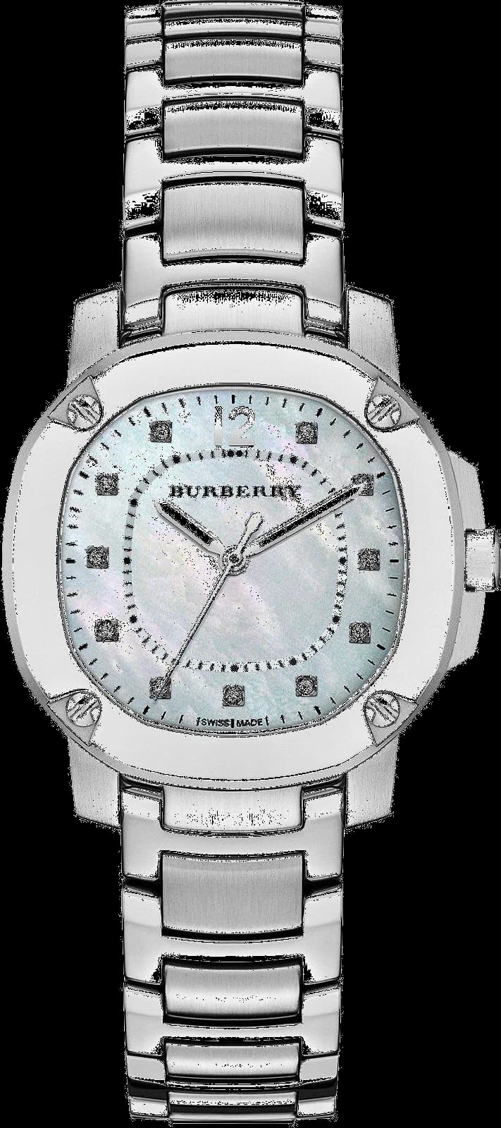 Montre Femme Burberry BBY1804 The Britain en Acier Argent, Cadran Nacre et Index Swarovski