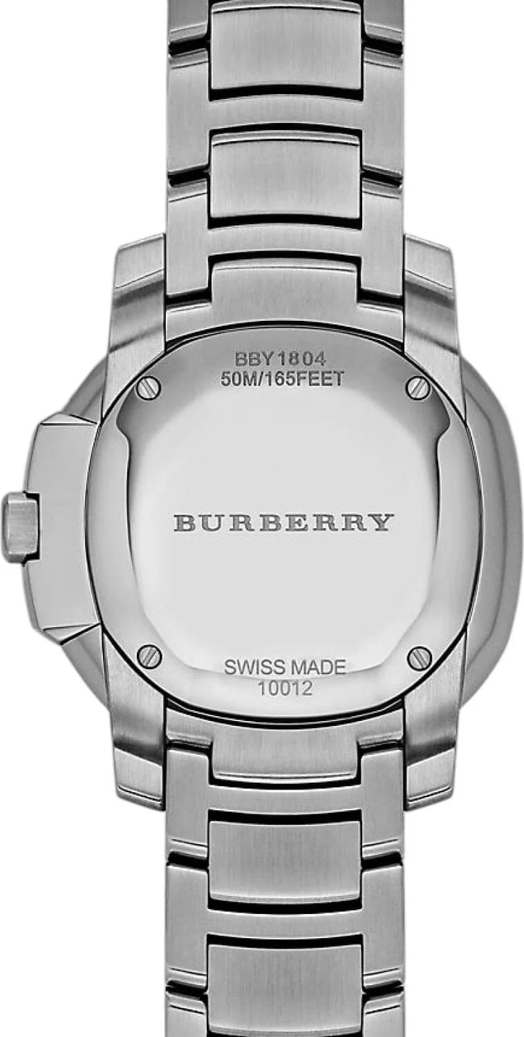 Attache bracelet Burberry BBY1804 en acier inoxydable à maillons polis et satinés alternés
