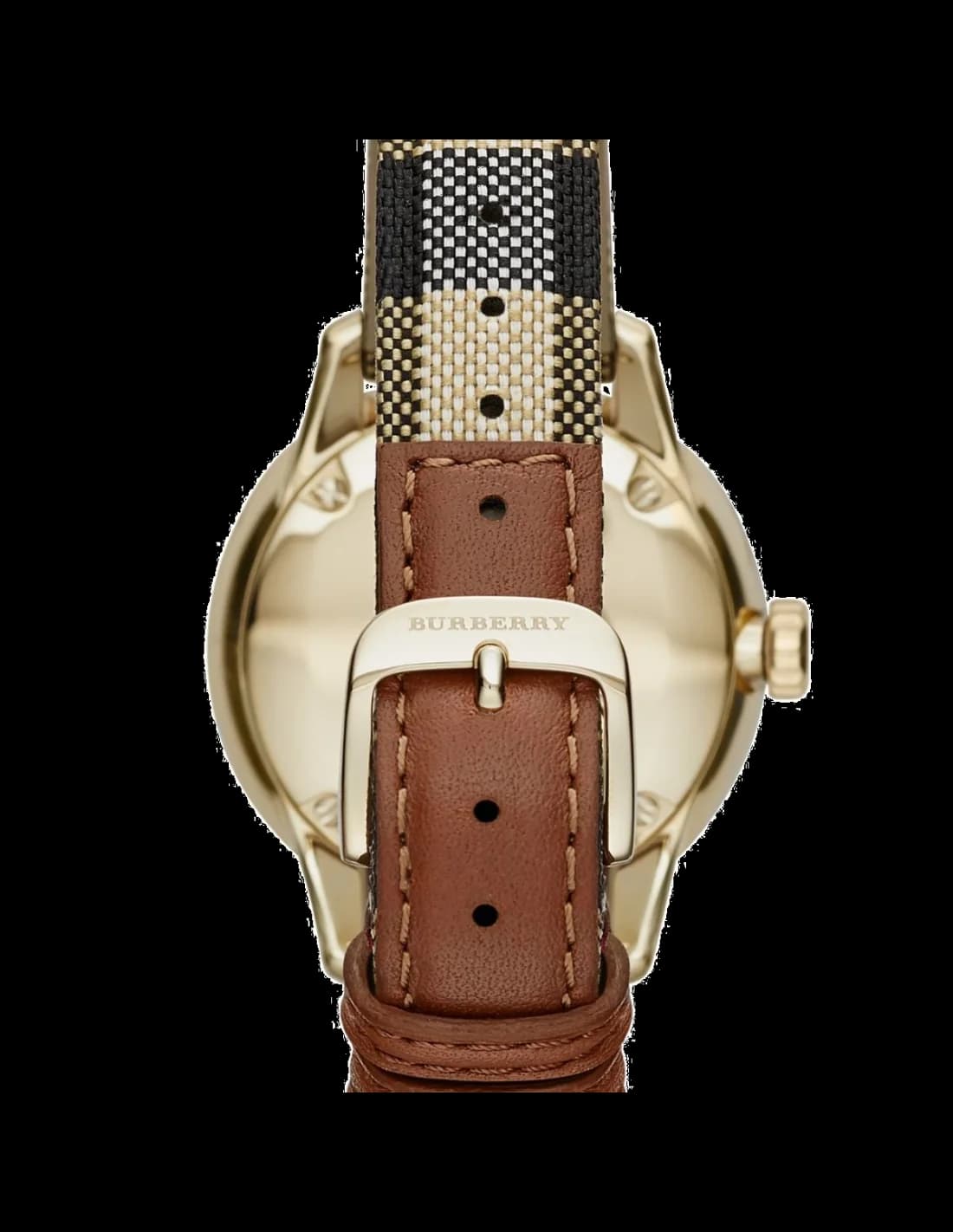 Montre Burberry BU10001 Boîtier Or 40mm Cadran Doré Bracelet Cuir Beige Unisexe vue 3