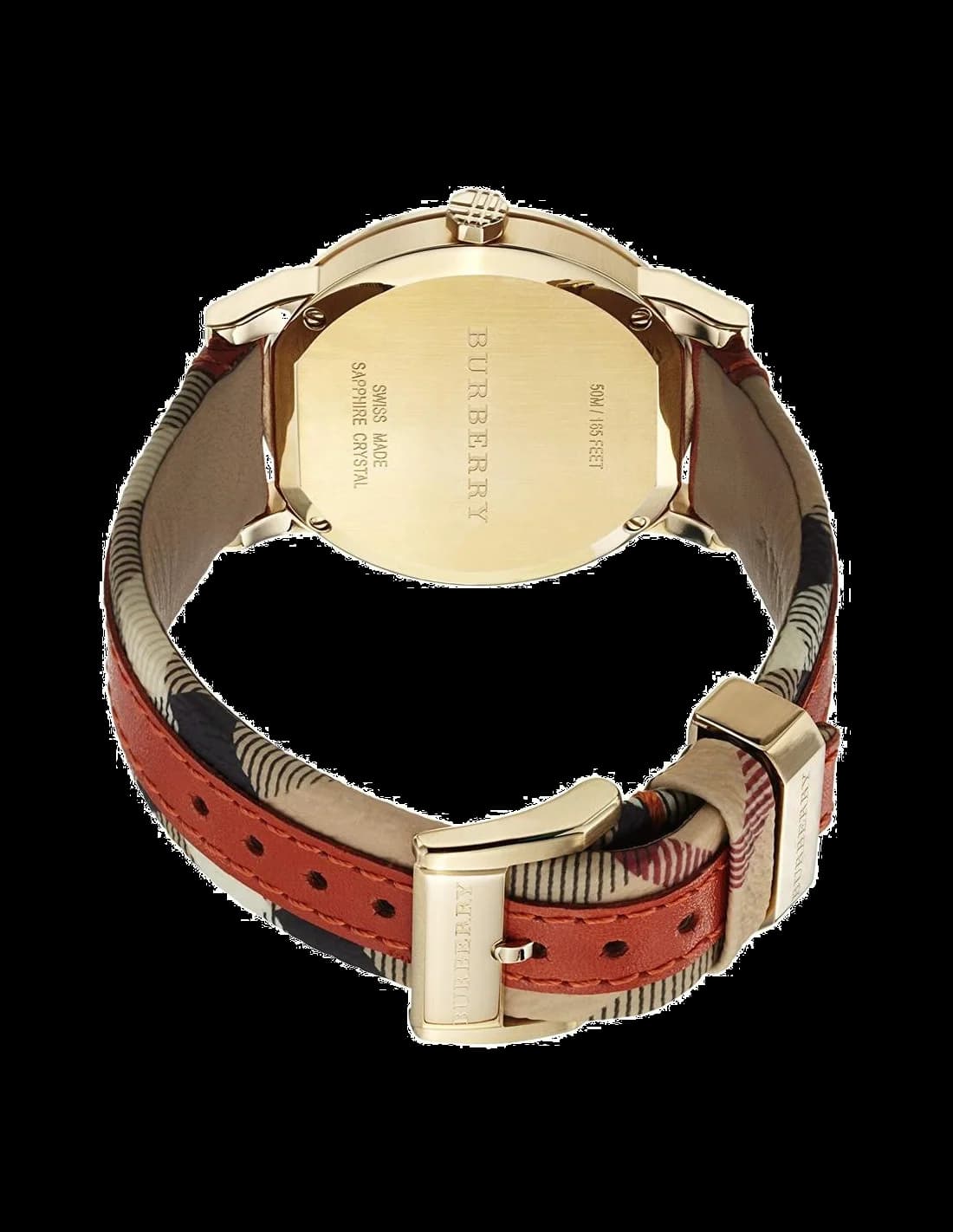 Visage cadran Burberry BU9016 comprenant index appliques, aiguilles bâton et guichet date à 3h