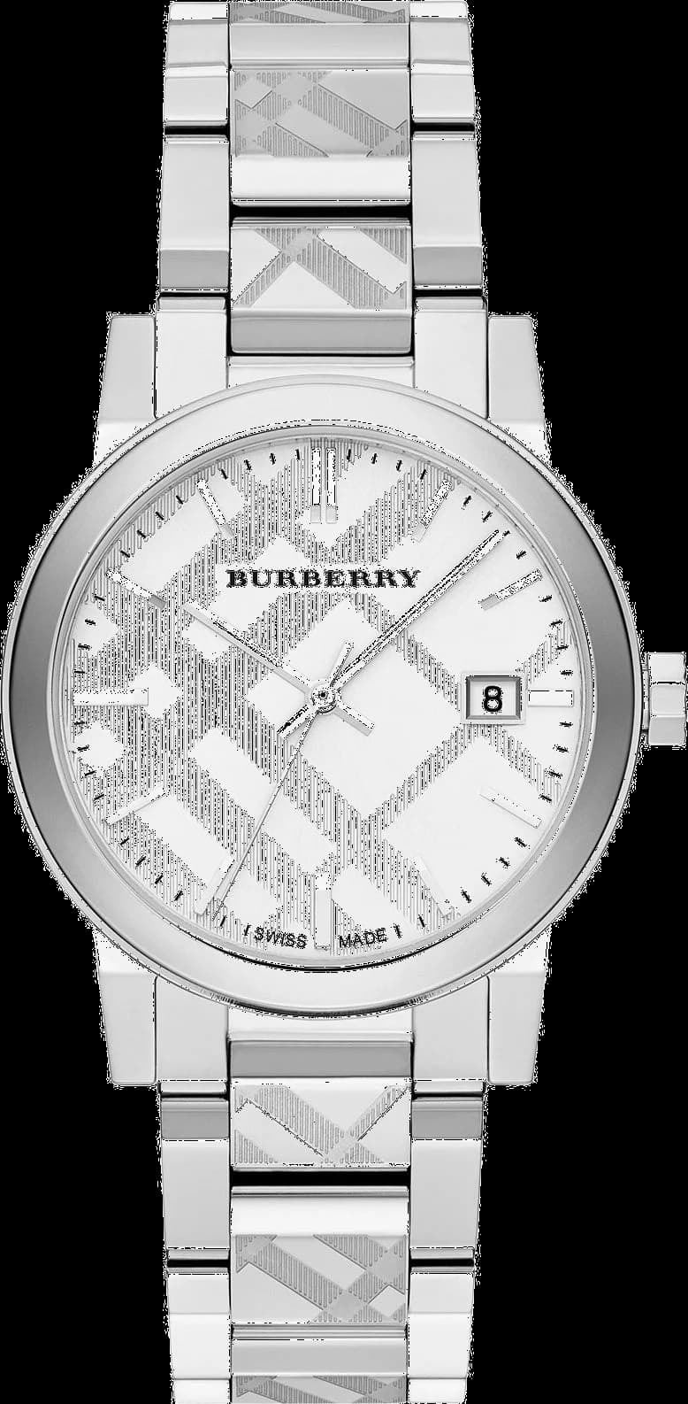 Montre Burberry BU9037 Acier Argenté Motif Check - Unisexe
