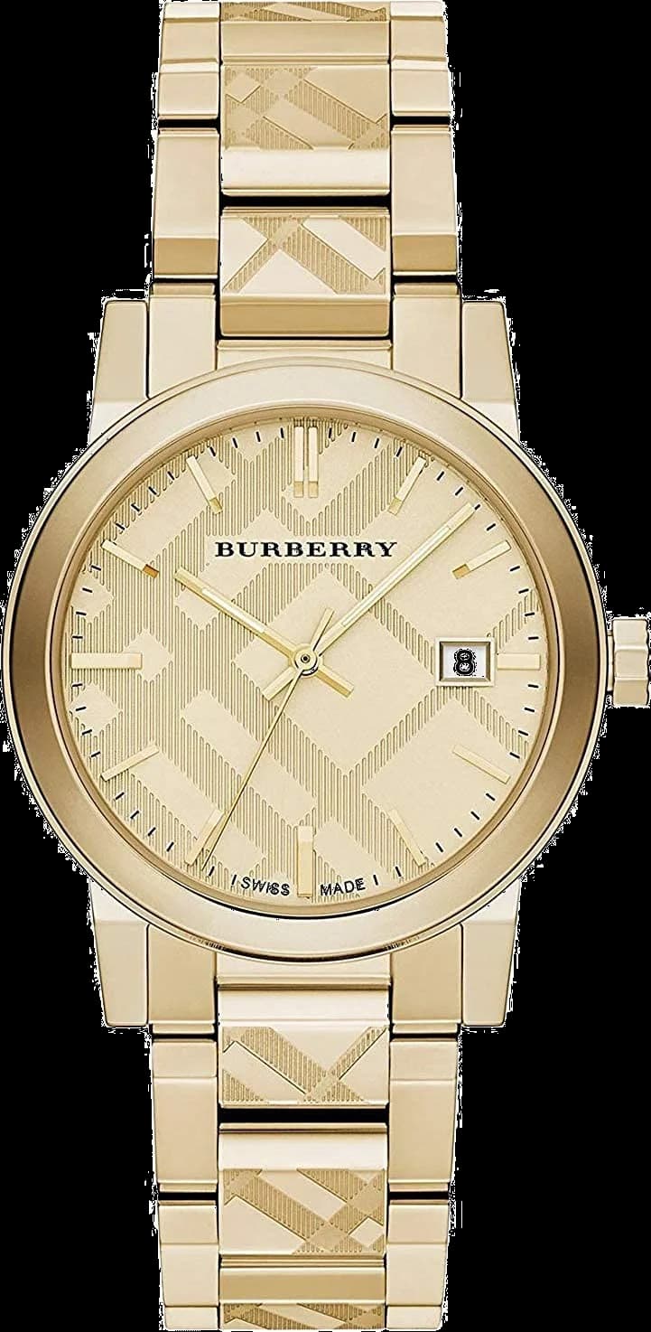 Montre Burberry BU9038 Acier Doré Cadran Check - Unisexe