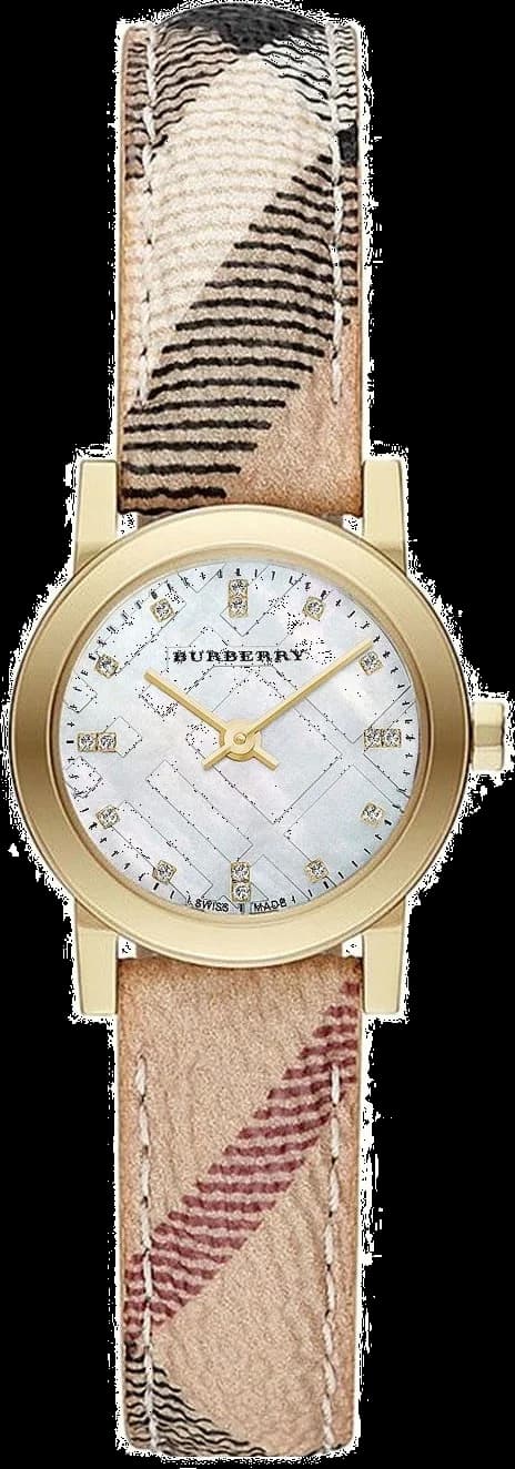 Montre Femme Burberry BU9226 Cadran Argent Bracelet Cuir Beige