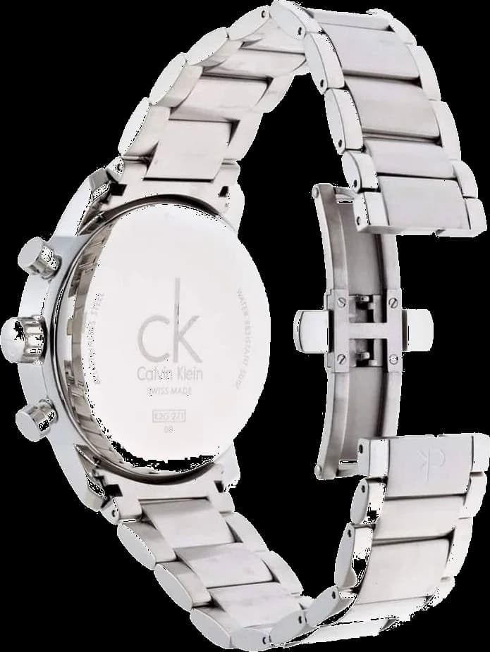 Visage cadran Calvin Klein K2G2714X affichant compteurs chronographe à 6h, 9h et 12h