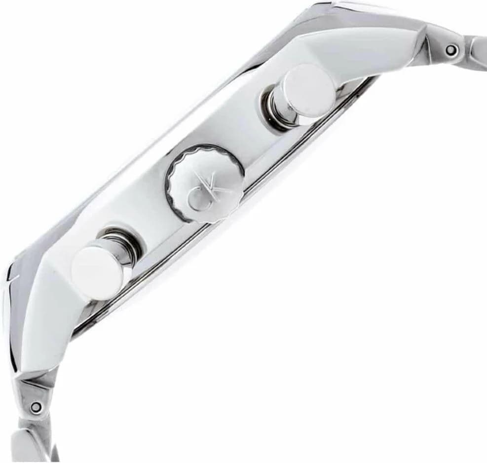 Attache bracelet Calvin Klein K2G2714X en acier inoxydable poli à triple déployante et poussoirs safety