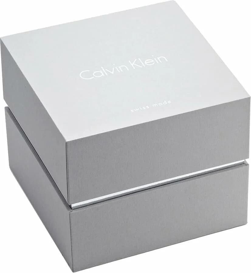 Lunette boîtier Calvin Klein K2G2G121 en acier inoxydable de 40 mm, lunette lisse polie, verre saphir bombé, étanche 50 m, profil fin et élégant