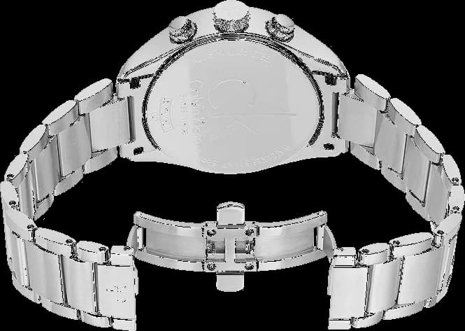 Attache bracelet Calvin Klein K2H27104 en acier inoxydable brossé avec fermoir déployant sécurisé, maillons fins et ajustables