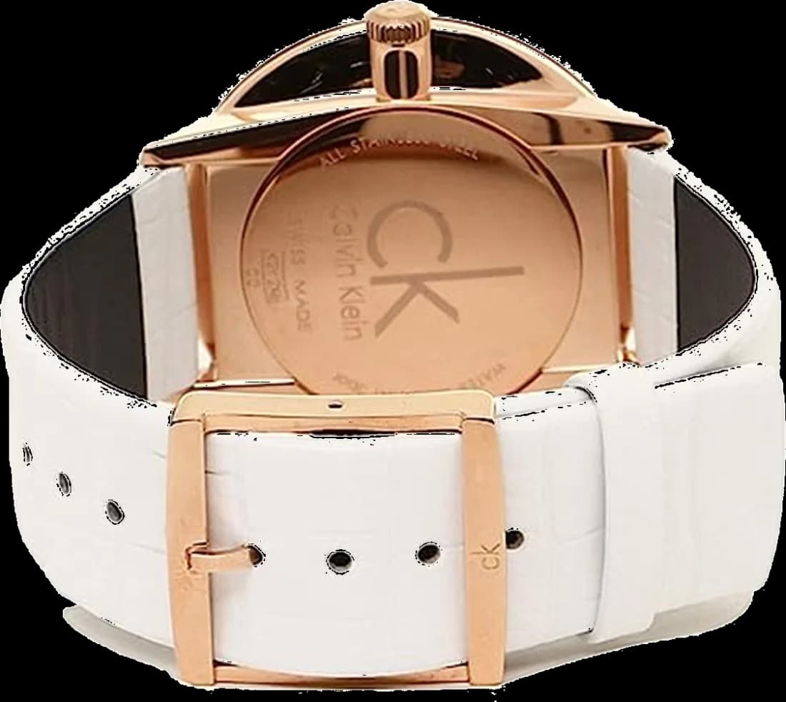 Visage cadran Calvin Klein K2Y2X6KW avec index bâtons et aiguilles épurées, date à 3h, finition laquée