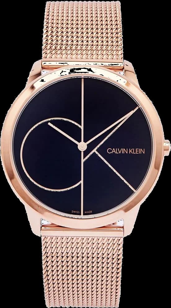 Montre Femme Calvin Klein K3M21621 Cadran Noir et Maille Milanaise Or Rose