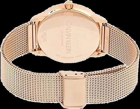 Attache bracelet Calvin Klein K3M21621 en maille milanaise acier inoxydable plaqué or rose et fermoir déployant