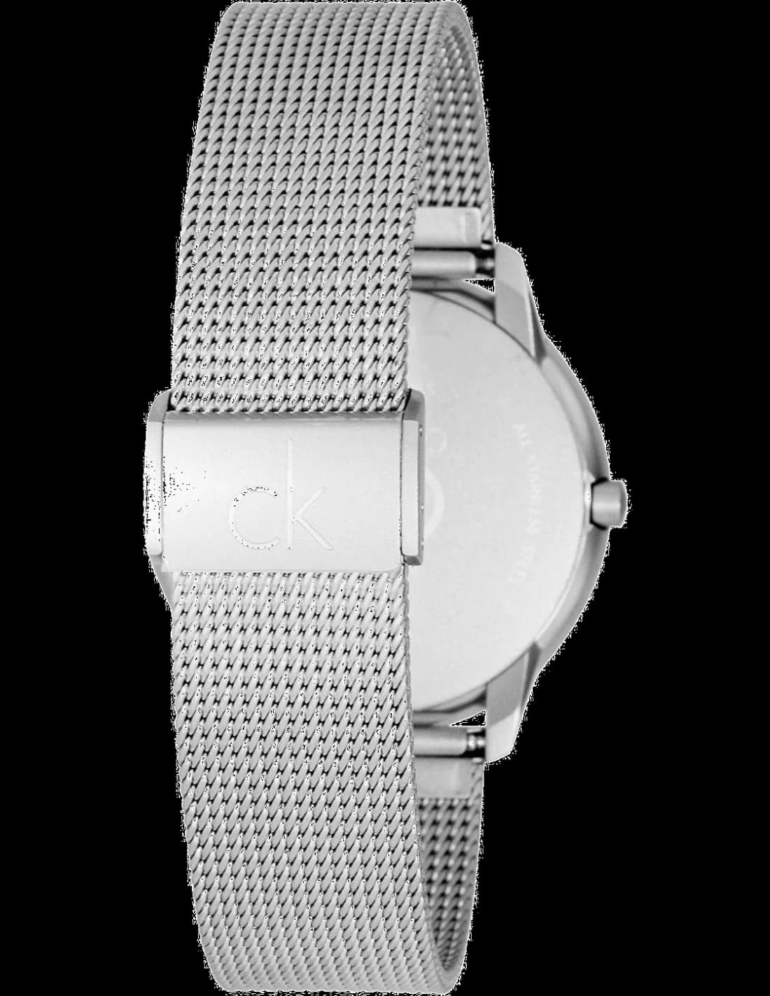 Visage cadran Calvin Klein K3M221Y3 avec index bâtons et aiguilles fines, date à 3h, design épuré