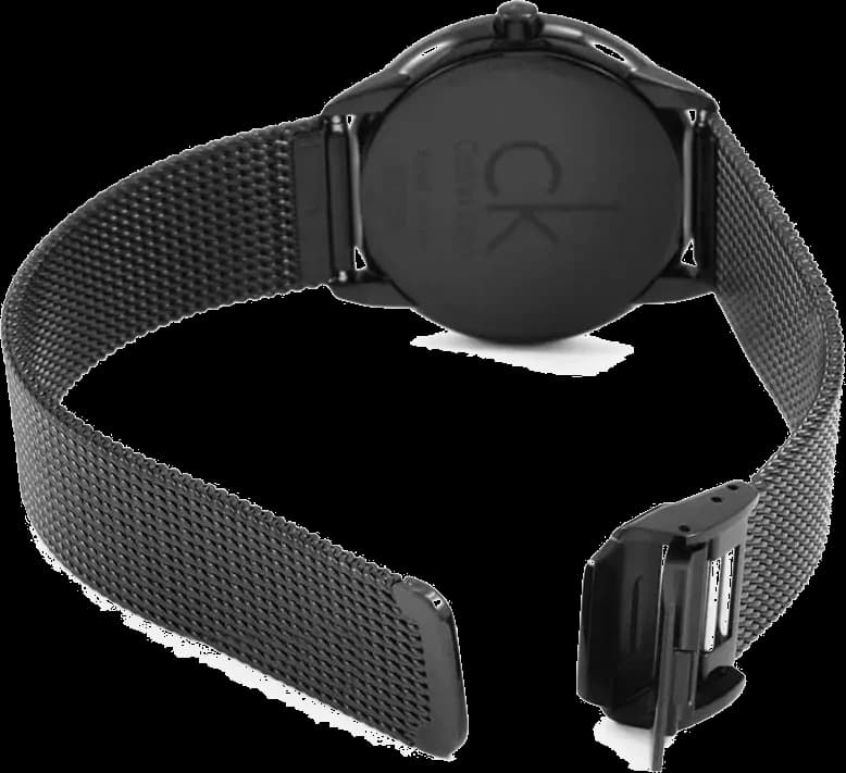 Montre Femme Calvin Klein Minimal K3M524B1 - Cadran et bracelet en acier noir maille milanaise vue 5