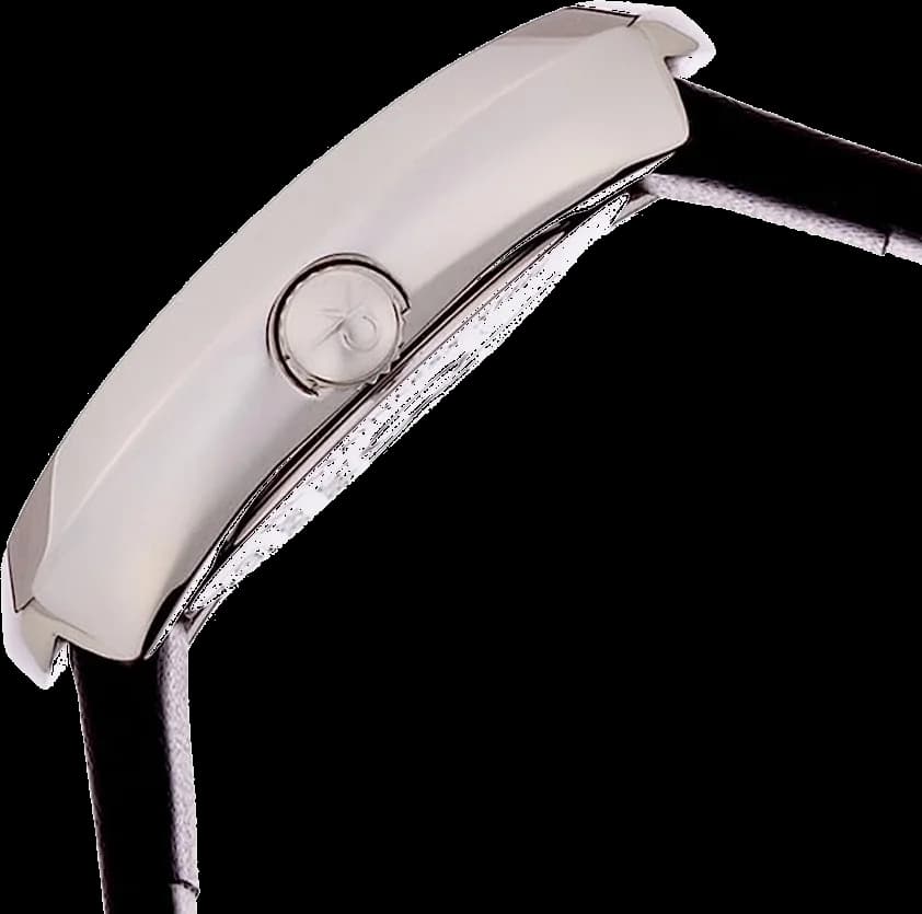 Visage cadran Calvin Klein K3P231C1 fond noir mat index appliques et aiguilles fines luminescentes lisibilité optimale