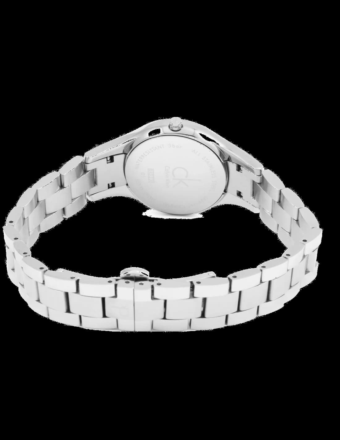 Visage cadran Calvin Klein K4323185 avec index appliqués argentés et aiguilles dauphine polies