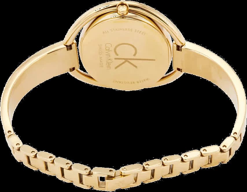 Attache bracelet Calvin Klein K4F2N516 en acier inoxydable doré avec fermoir déployant double sécurité et maillons ajustables