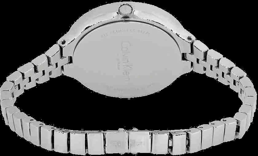 Attache bracelet Calvin Klein K4U23126 en acier inoxydable poli à maillons plats, fermoir déployant double sécurité signé