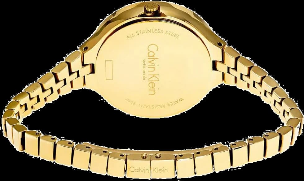 Attache bracelet Calvin Klein K4U23526 en acier inoxydable doré avec fermoir déployant à double sécurité