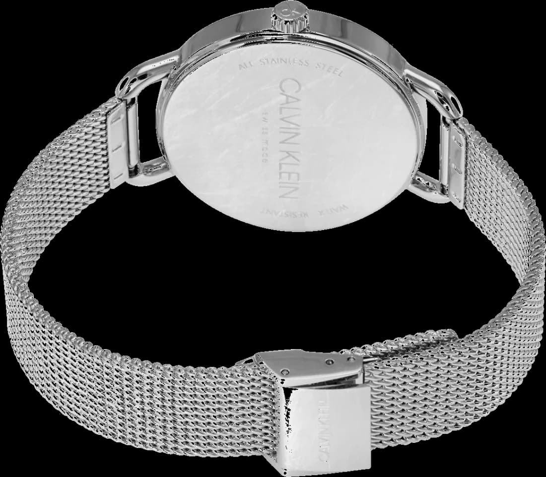 Attache bracelet Calvin Klein K7B23121 maille milanaise argentée flexible avec fermoir déployant ajustable