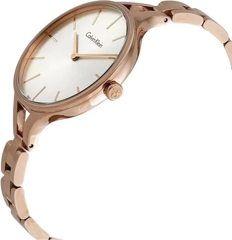 Visage cadran Calvin Klein K7E23646 avec index bâtons polis et aiguilles fines, mouvement quartz suisse