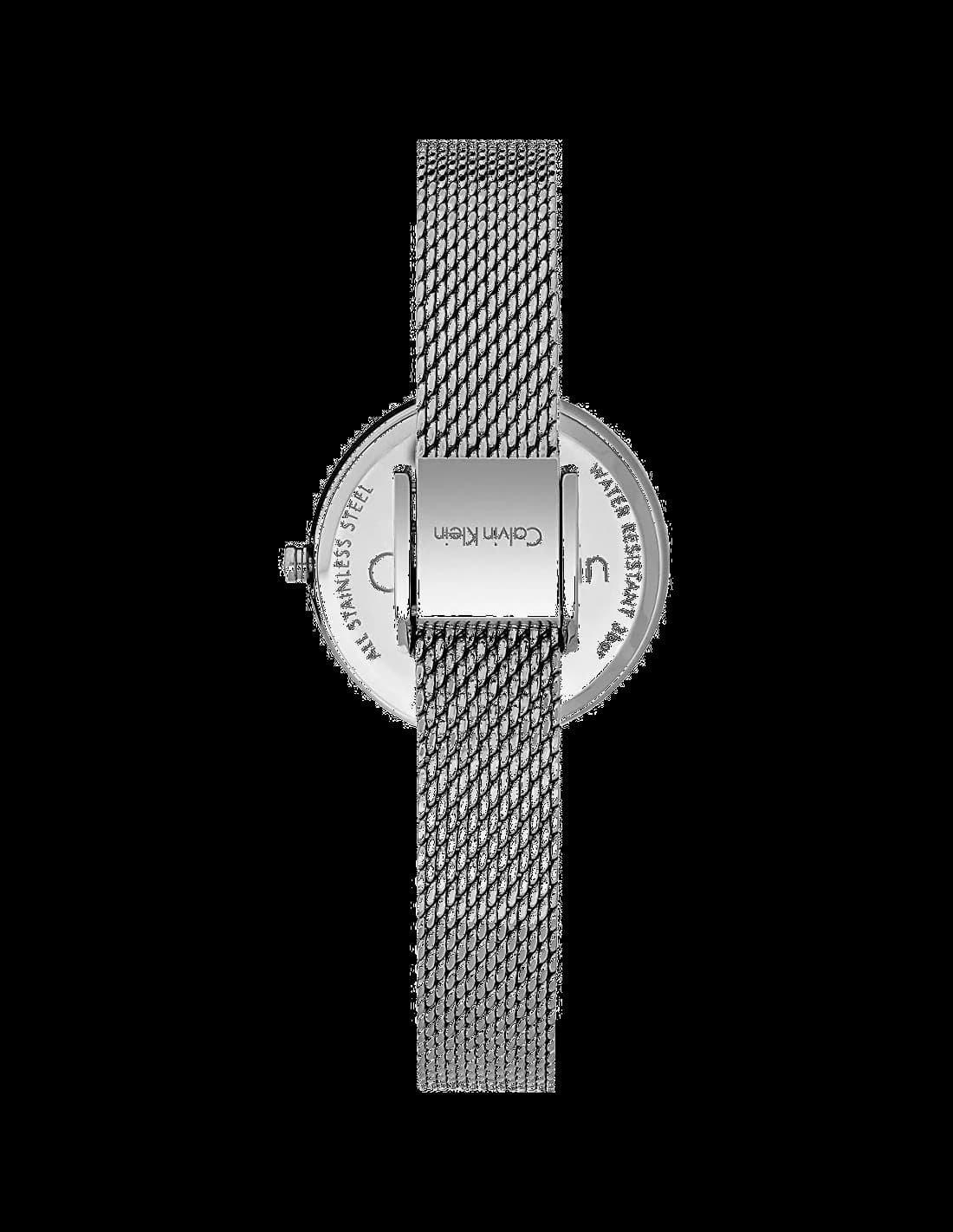 Visage cadran Calvin Klein K8G23126 affichant index appliqués et aiguilles facettées pour une lisibilité élégante