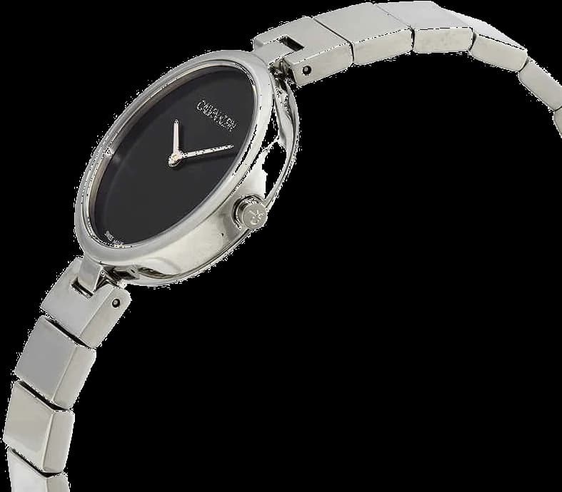 Visage cadran Calvin Klein K8G23141 aux index fins et aiguilles en acier poli
