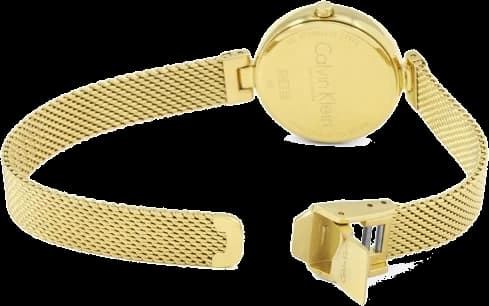 Attache bracelet Calvin Klein K8G23526 en acier inoxydable doré et fermoir déployant, sécurité ajustable
