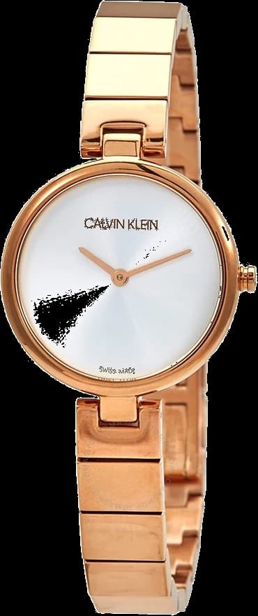 Attache bracelet Calvin Klein K8G23646 en acier inoxydable doré rose à triple maillons avec fermoir déployant à double bouton-poussoir