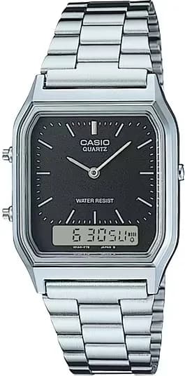 Montre Casio AQ-230A-1DMQYES - Boîtier Acier Argent & Cadran Noir - Unisexe