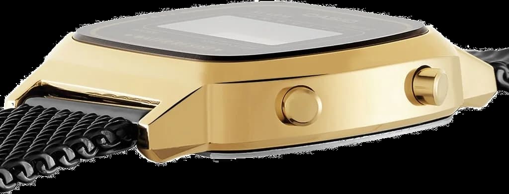 Montre Femme Casio LA670WEMB-1EF Vintage Digitale, Cadran et Maille Milanaise Noire vue 2