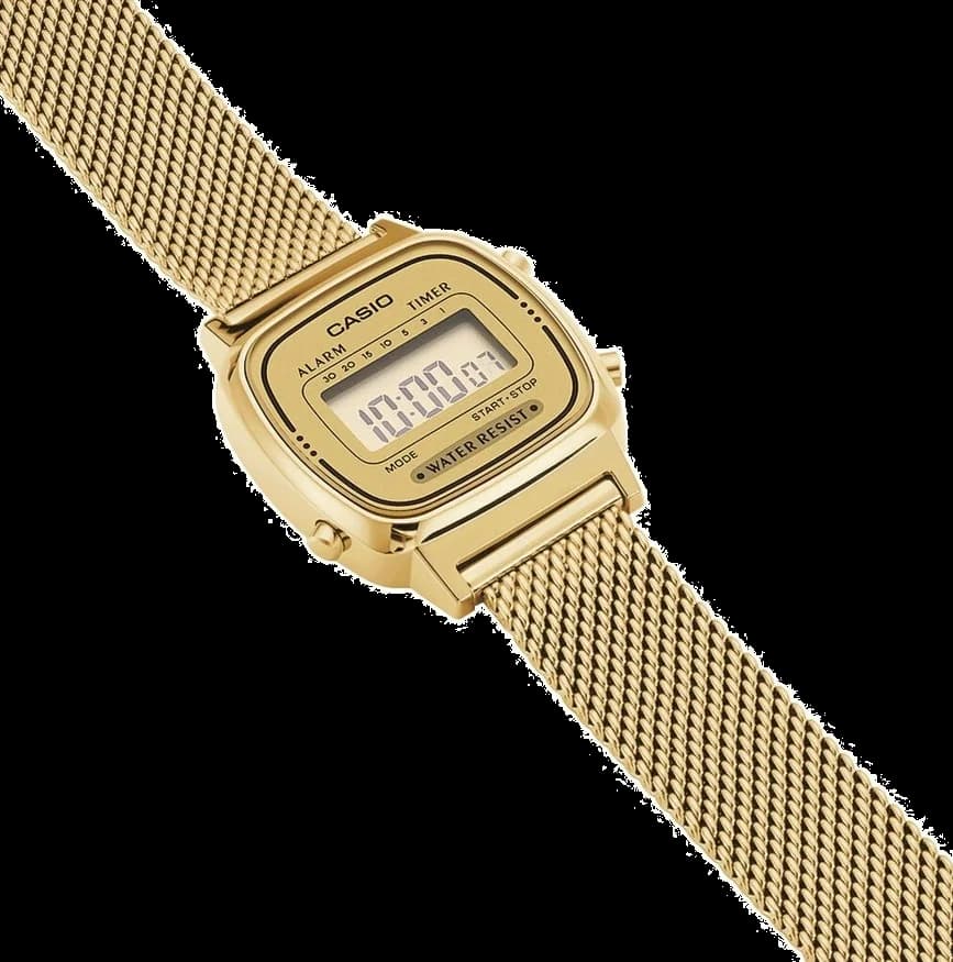 Montre Femme Casio LA670WEMY-9EF Cadran Digital Doré & Maille Milanaise vue 2