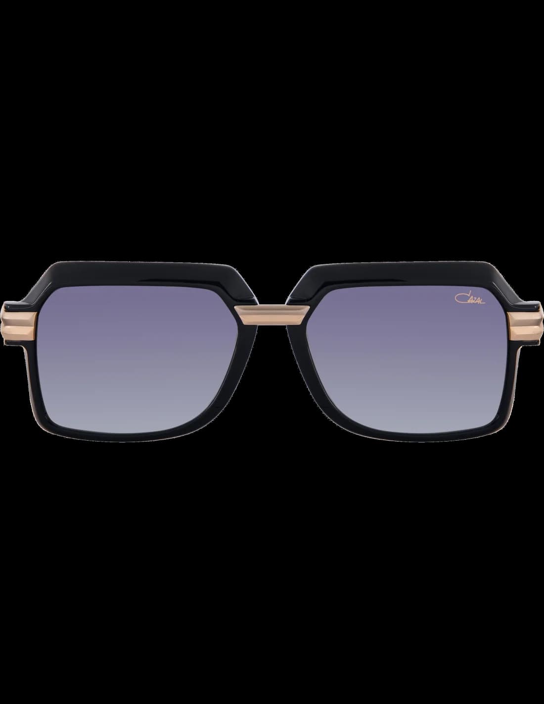 Lunettes de soleil Cazal 8043 001 pour Homme - Monture rectangulaire noire et dorée vue 2