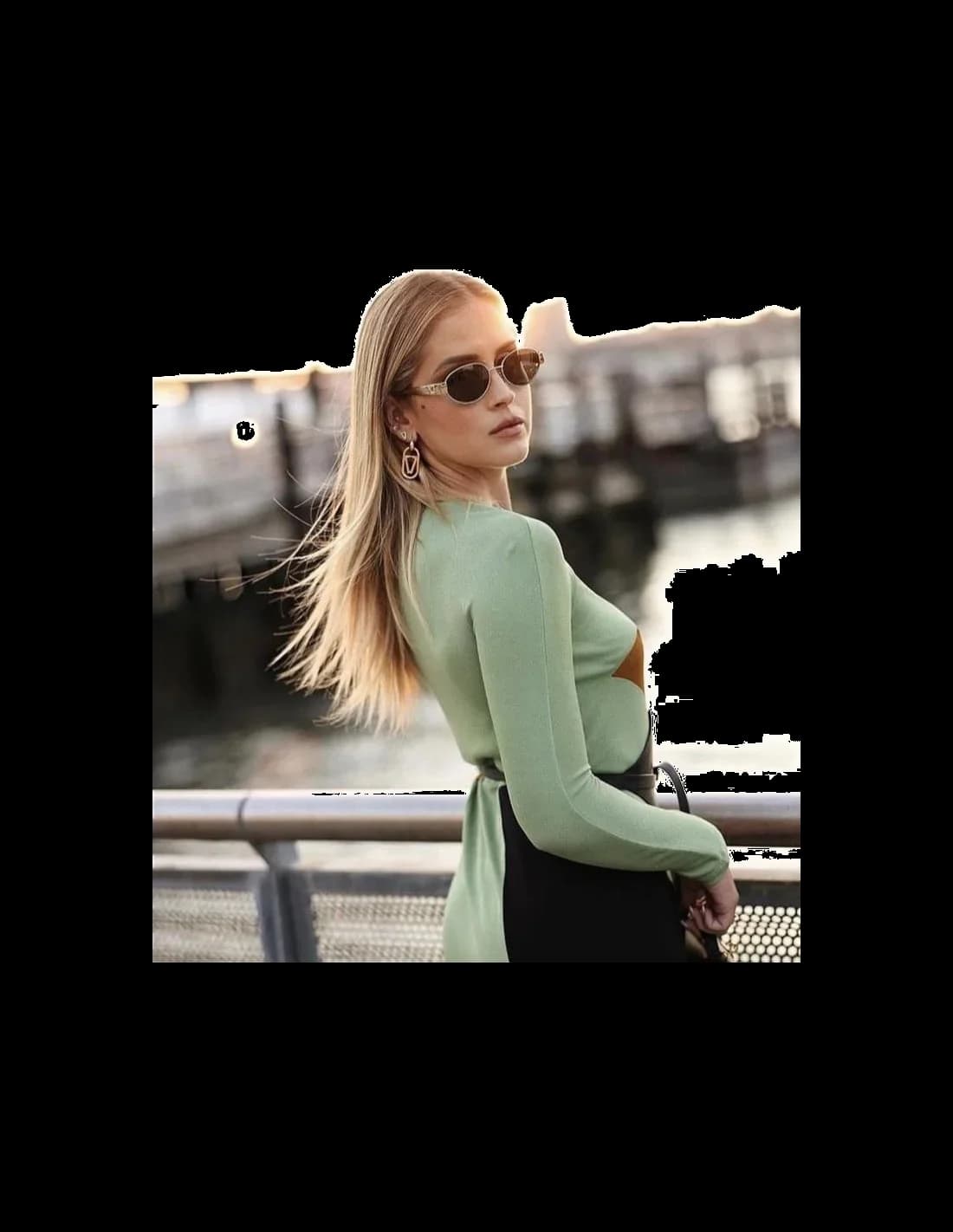 Lunettes de soleil Celine Triomphe 01 - Monture métal ovale CL40235U - Femme vue 4