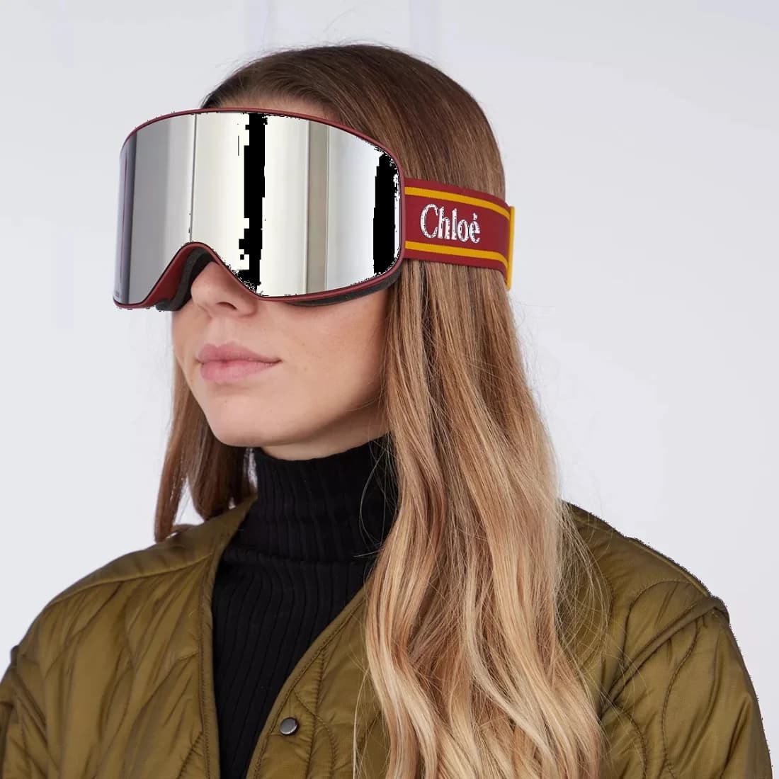 Masque de ski Chloé Cassidy CH0072S métallisé pour femme, bande ajustable vue 4