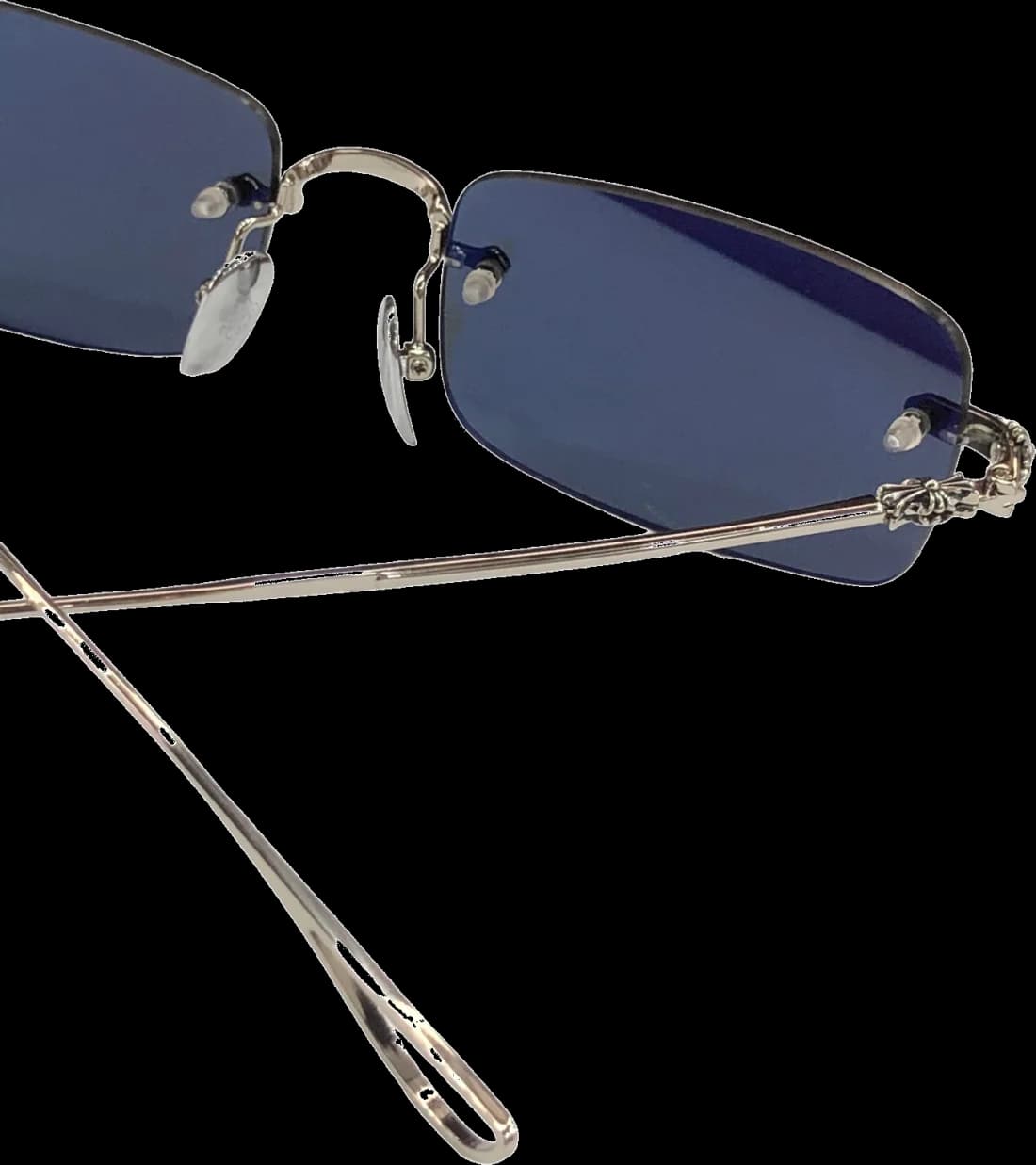 Lunettes de soleil Chrome Hearts Sinnergasm-A - Monture métal rectangulaire fine - Homme - Réf. 110062 vue 4